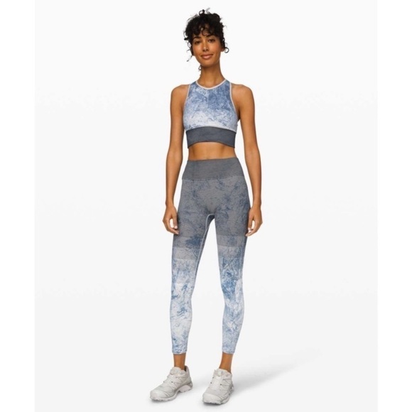 Lululemon Ebb To Train Tight Luna White Black Wash Leggings Size 2 - Picture 1 of 12